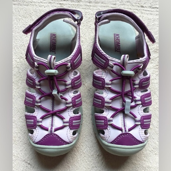 KHOMBU Closed Toe Water Sandals, Size 2 Girls, Purple & Gray, EUC - Picture 3 of 10